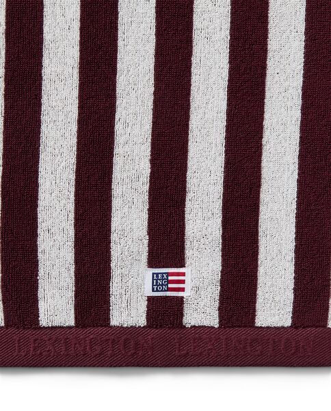 Striped terry towel 30x50, fig/snow white
