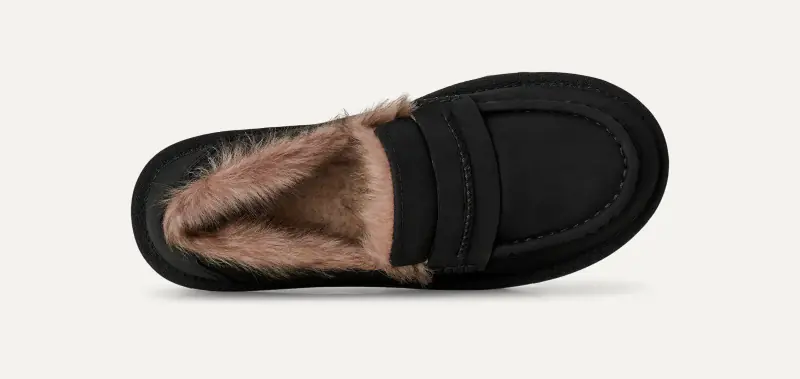 Ellis nubuck loafer, black
