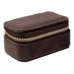 Velvet jewellery box micro, chocolate brown
