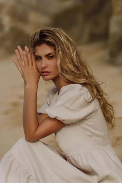 Astrid dress, sandshell