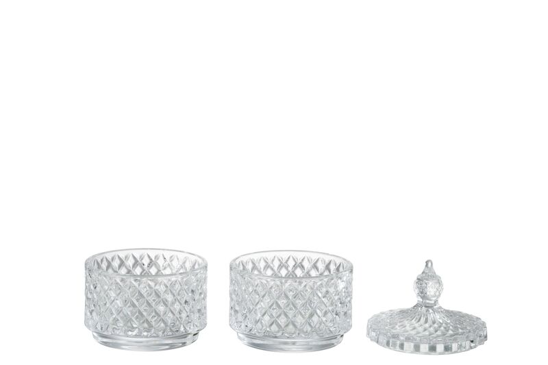 Glass jar 2 levels 15,5cm