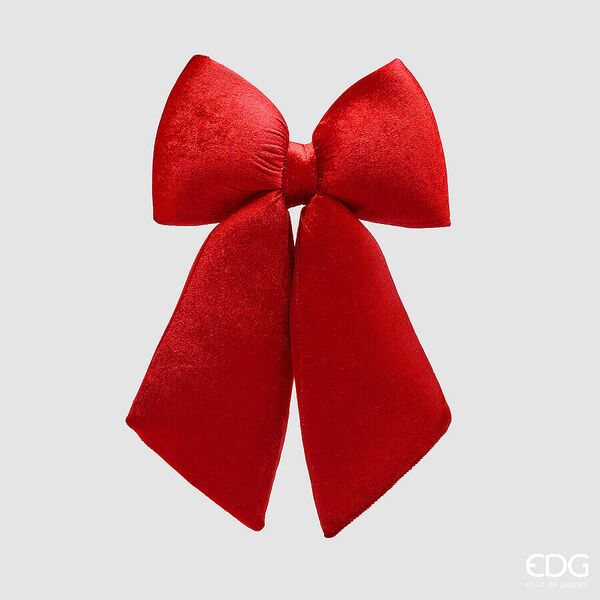 Velvet bow 38x27, red