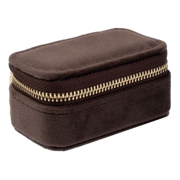 Velvet jewellery box micro, chocolate brown