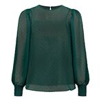 Tulle sleeve shirt, bottle green