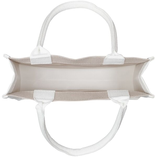 Canvas tote "C'est la vie" small, sand/off white