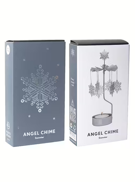 Angel chimes snow star, silver