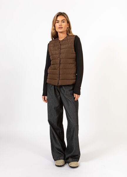 Asta quilted vest, chocolate brown