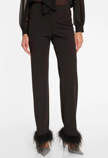 Afila feather trousers, black