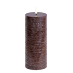 Led pillar candle 20cm, rustic brown