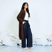 Long mohair cardigan, chocolate