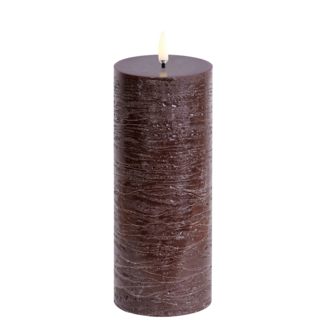 Led pillar candle 20cm, rustic brown