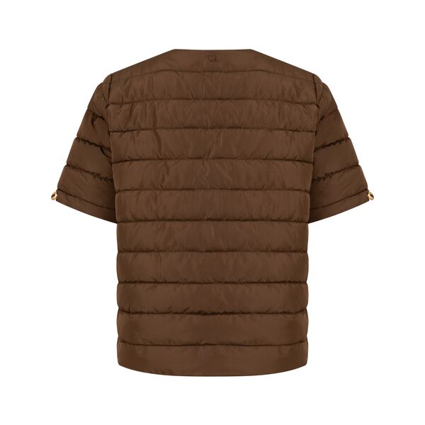 Asta quilted short sleeved jacket, chocolate brown