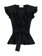 Joseline poplin top, black