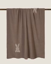Soft cotton sweet rabbit throw 130x160, turtledove