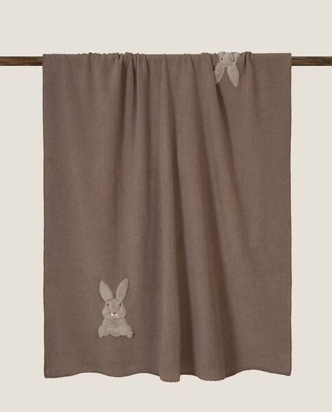 Soft cotton sweet rabbit throw 130x160, turtledove