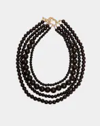 Alma pearl necklace, dark brown