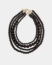 Alma pearl necklace, dark brown