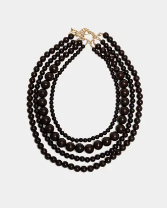 Alma pearl necklace, dark brown