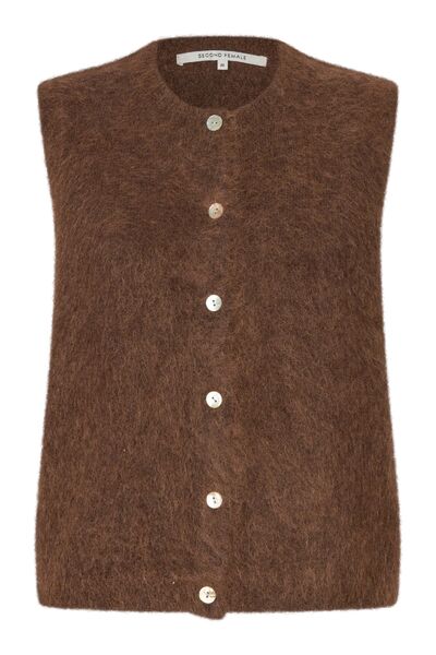 Brook knit button vest, carafe