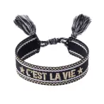 Woven bracelet C'est la vie, black