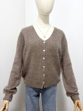 Cashmere blend cardigan, taupe