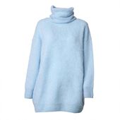 Bella raccoon blend turtle neck knit, maya blue