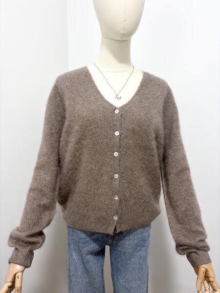 Cashmere blend cardigan, taupe
