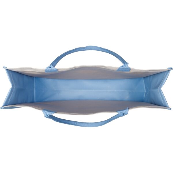 Canvas tote "Vacay mode" large, sand/ibiza blue