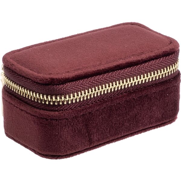 Velvet jewellery box micro, maroon