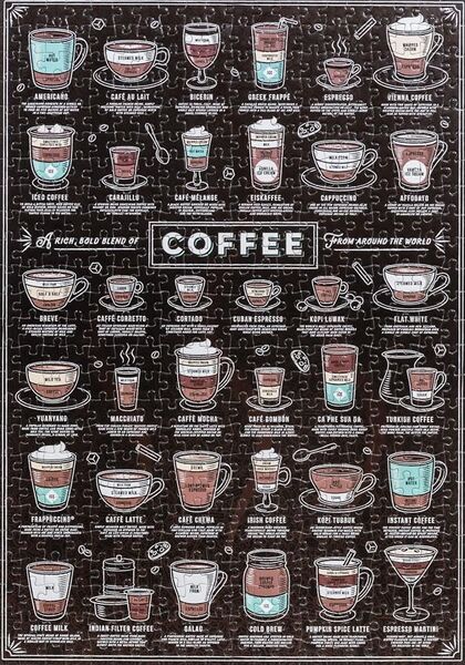 Coffee lovers's 500 piece jigsaw puzzle