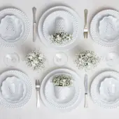 Bubbles plate 28cm, white