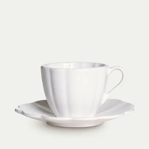 Oyster cup & saucer 17,5cm, white
