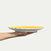 Oyster plate 28cm, yellow