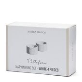 Portofino napkin ring set of 4, white