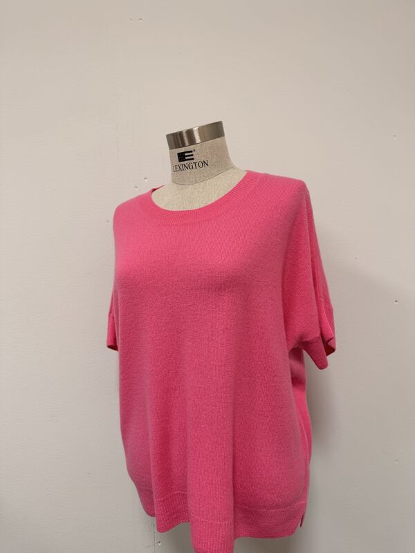 Estheme Oversized short sleeve knit, Pink