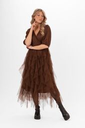 Clara tulle dress, hazel brown