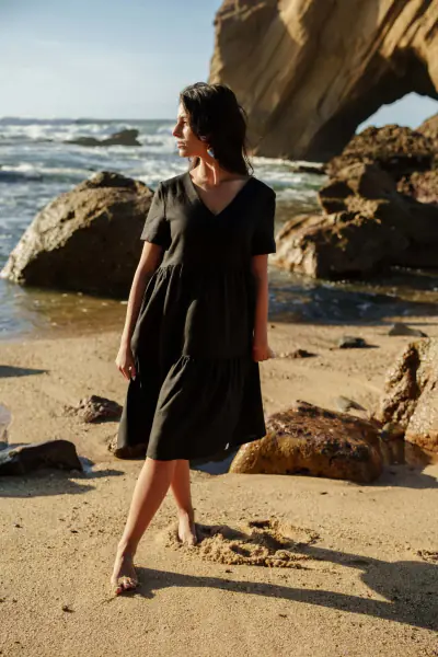 Layered dress, black