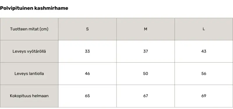 Kaia knee length cashmere skirt, cream