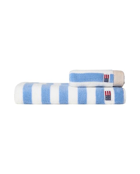 Block Striped Towel 70x130, Sky Blue/White