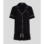 Logo jersey pyjama set, black