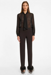 Afila feather trousers, black