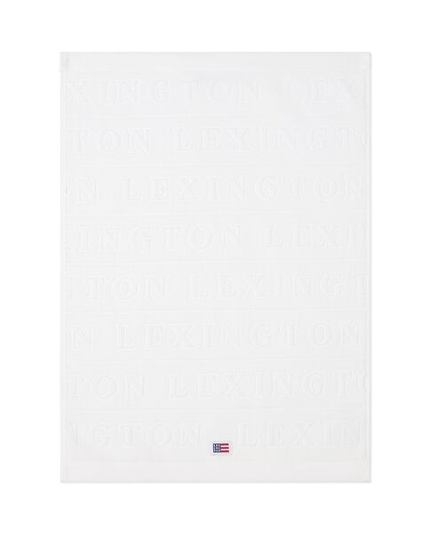 Velour Jacquard Logo Towel 30x50, White
