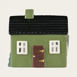 Ceramic house Christmas joy 8cm, green