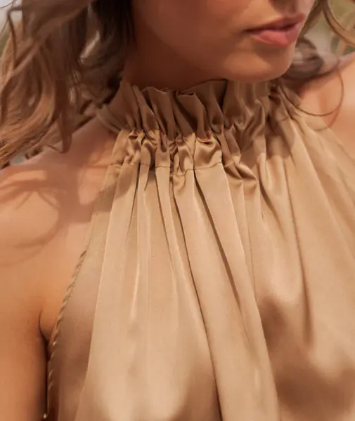 Elisabeth satin top, gold