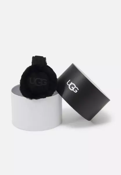 Embroidered logo earmuff, black