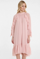 Dress with ruffles, rose