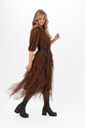 Clara tulle dress, hazel brown