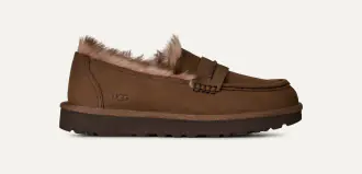 Ellis nubuck loafer, dark chestnut