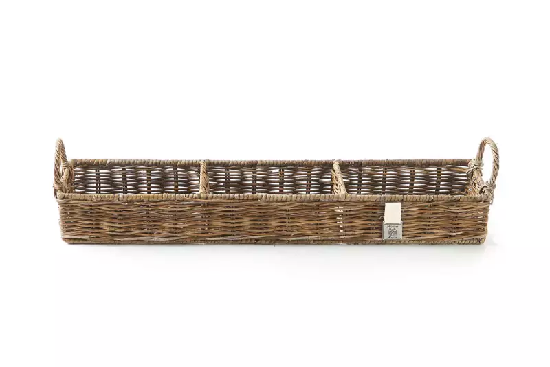 Rustic rattan rectangular basket