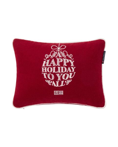 Ornament wool mix pillow 30x40, red/white